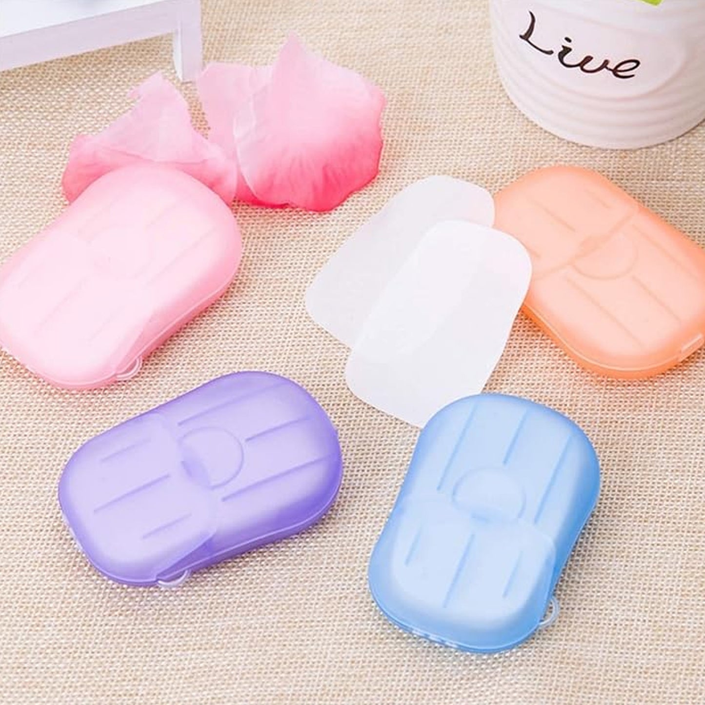 Portable Easy Carry Travel Paper Soap Sheet With Mini Box (20 Sheets In A Pack Approx Mix Color)