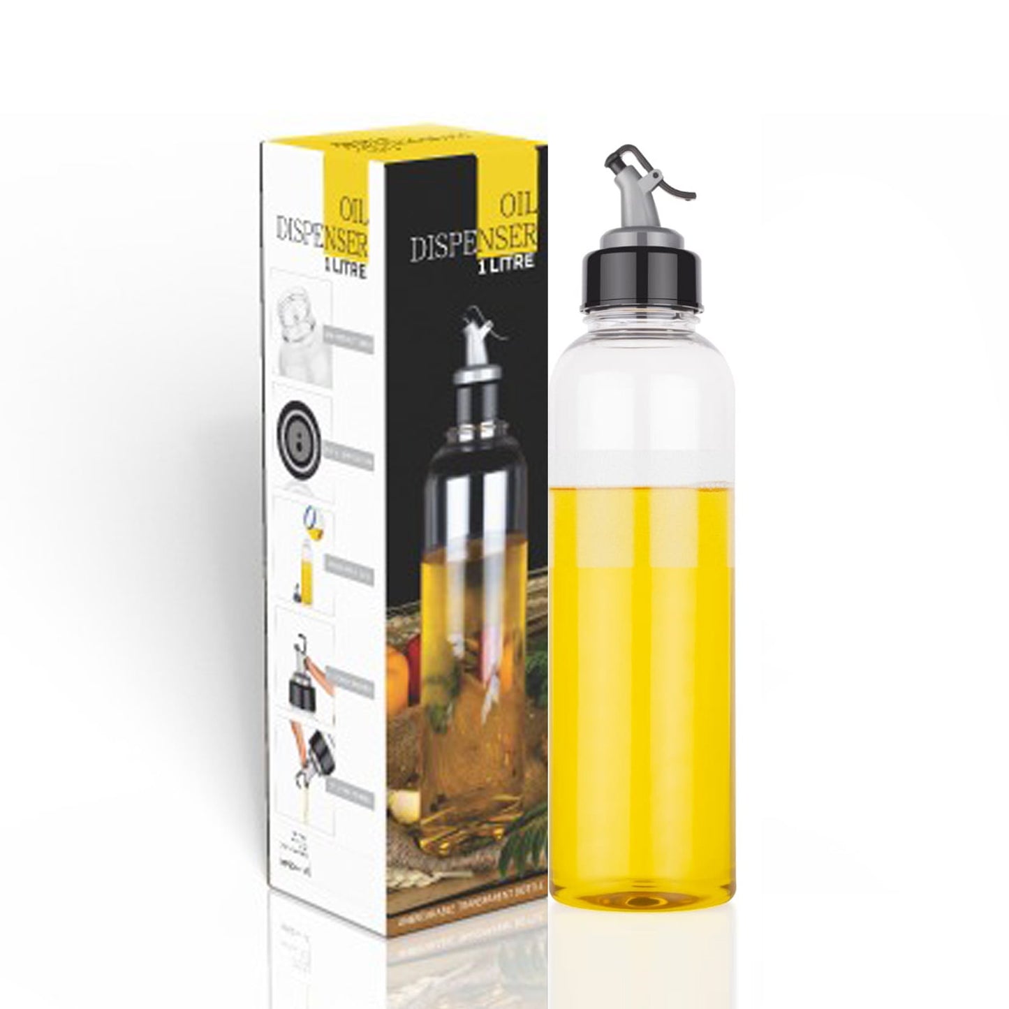 Oil Dispenser Transparent Plastic Oil Bottle 1 Liter