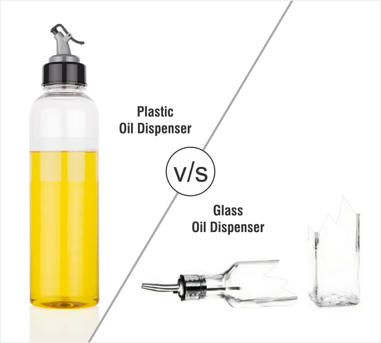Oil Dispenser Transparent Plastic Oil Bottle 1 Liter