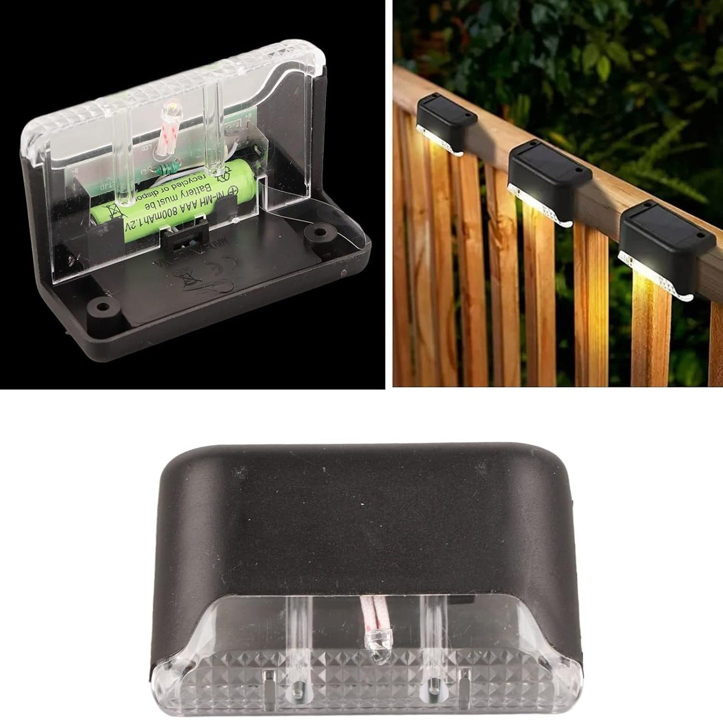 Solar Decorative Lights Waterproof Durable Garden Atmosphere Lights Stair Lights Railing Lights Step Steps Lights For Outdoor Patio Courtyard Stair Step Fence Patio Stairsyard Garden Pathway ( 4 Pc Set)
