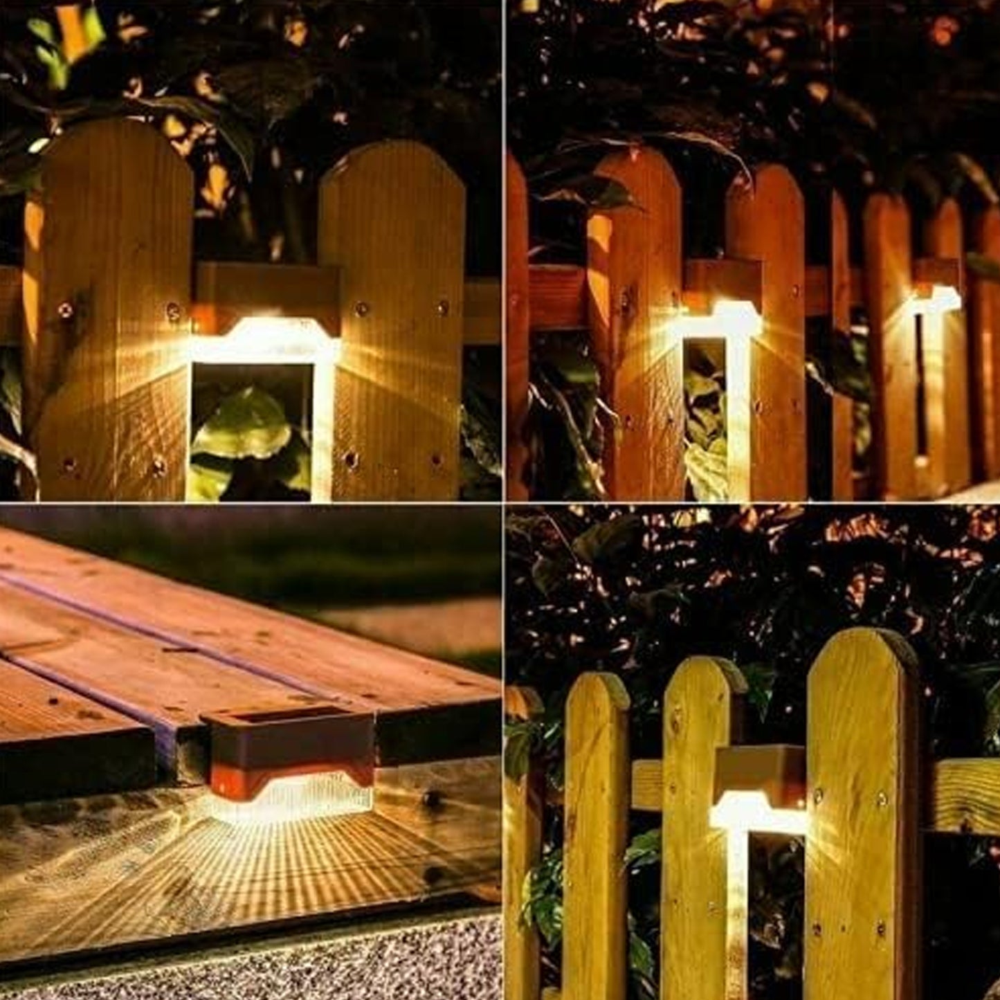 Solar Decorative Lights Waterproof Durable Garden Atmosphere Lights Stair Lights Railing Lights Step Steps Lights For Outdoor Patio Courtyard Stair Step Fence Patio Stairsyard Garden Pathway ( 4 Pc Set)