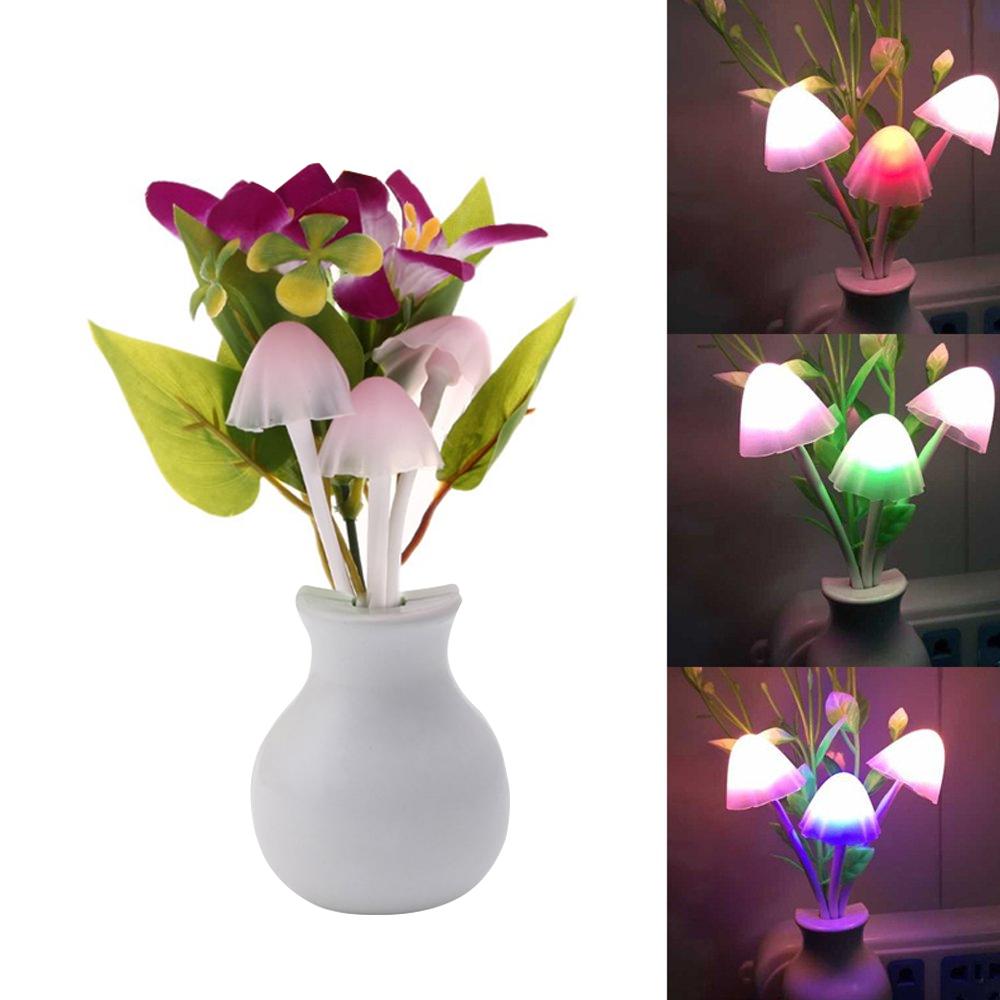 Led Dream Night Light Auto Onoff Sensor Mushroom Lamp (Multicolor)
