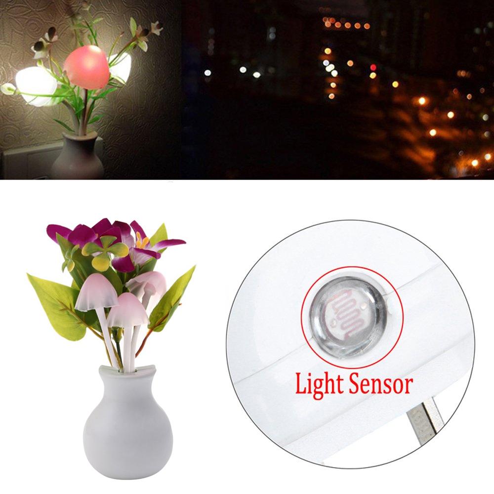 Led Dream Night Light Auto Onoff Sensor Mushroom Lamp (Multicolor)