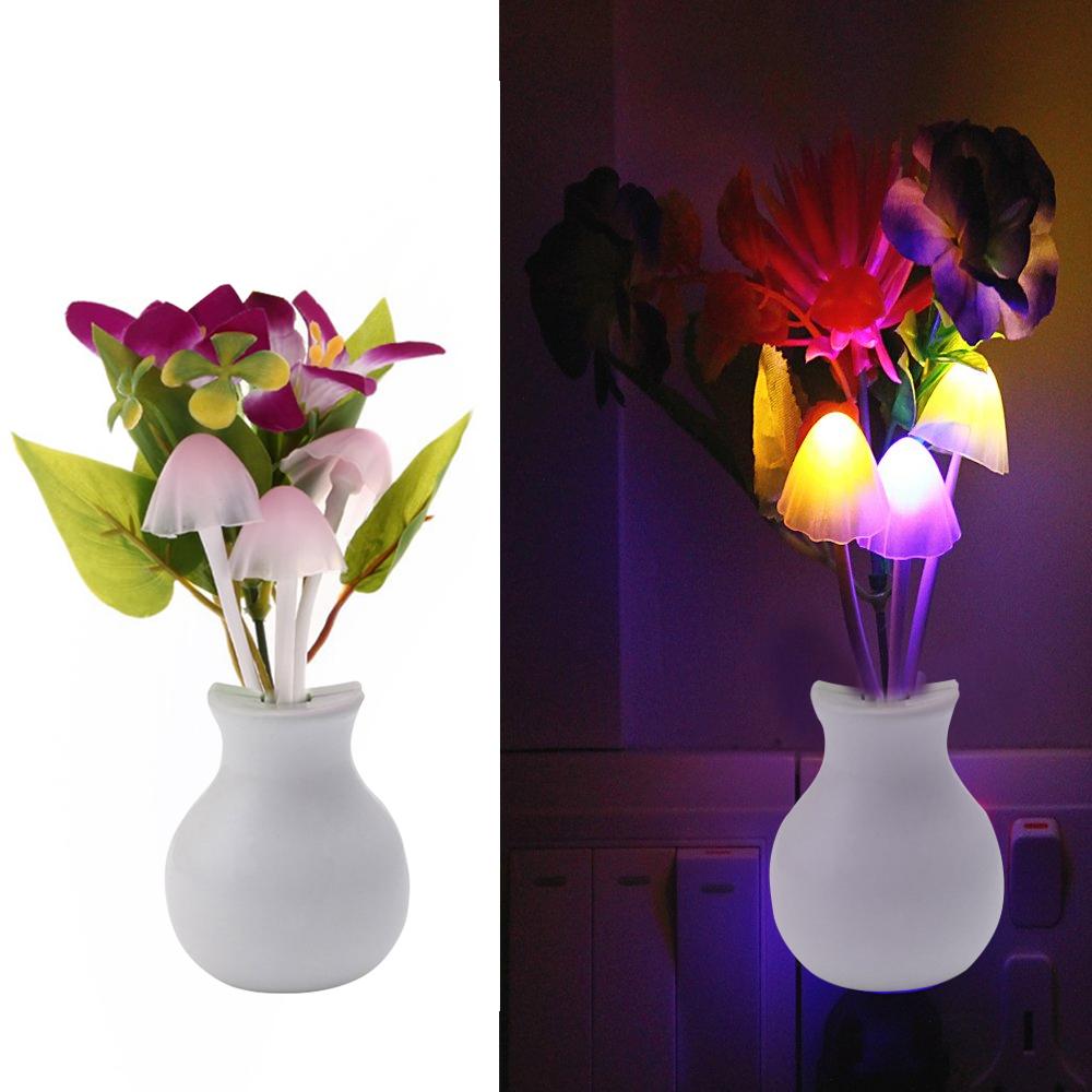 Led Dream Night Light Auto Onoff Sensor Mushroom Lamp (Multicolor)